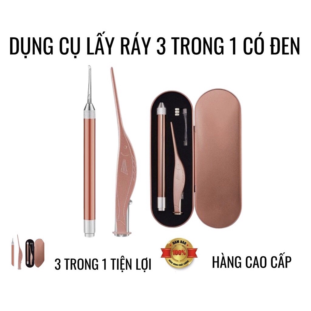 BỘ LẤY RÁY TAI CÓ ĐÈN cao cấp soi tai trẻ em an toàn dễ dàng không gây đau rát tai cho bé