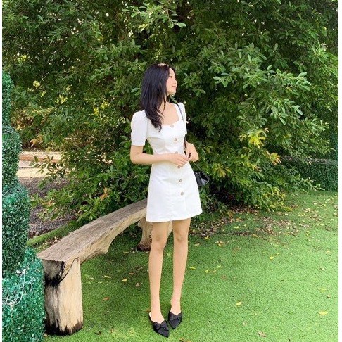 rẻ nhất shopee-Đầm trắng dự tiệc đơn giản nhẹ nhàng-hàng chuẩn loại 1-váy trắng chụp hình kỷ yếu,đi du lịch | BigBuy360 - bigbuy360.vn