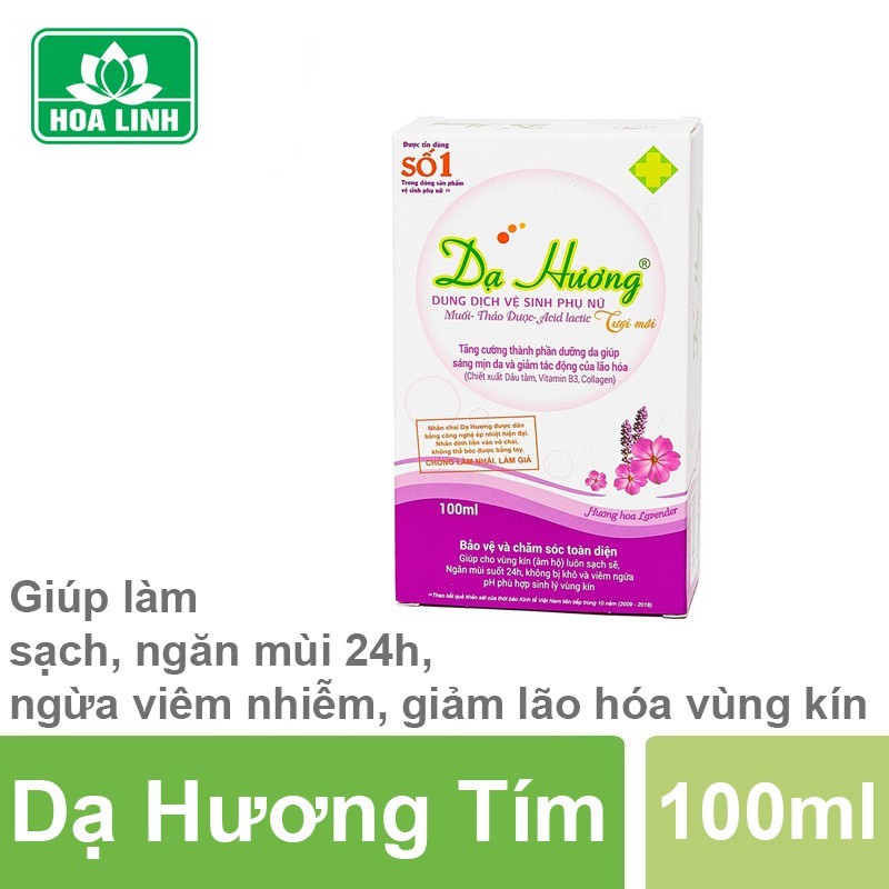 Dùng dịch vệ sinh phụ nữ Dạ Hương - Giúp làm sạch, ngăn ngừa nấm ngứa (Chai 100ml)