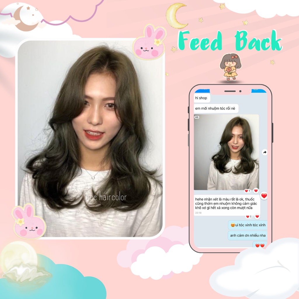 Thuốc nhuộm tóc màu NÂU RÊU LẠNH không tẩy | Bee haircolor, Beehaircolor