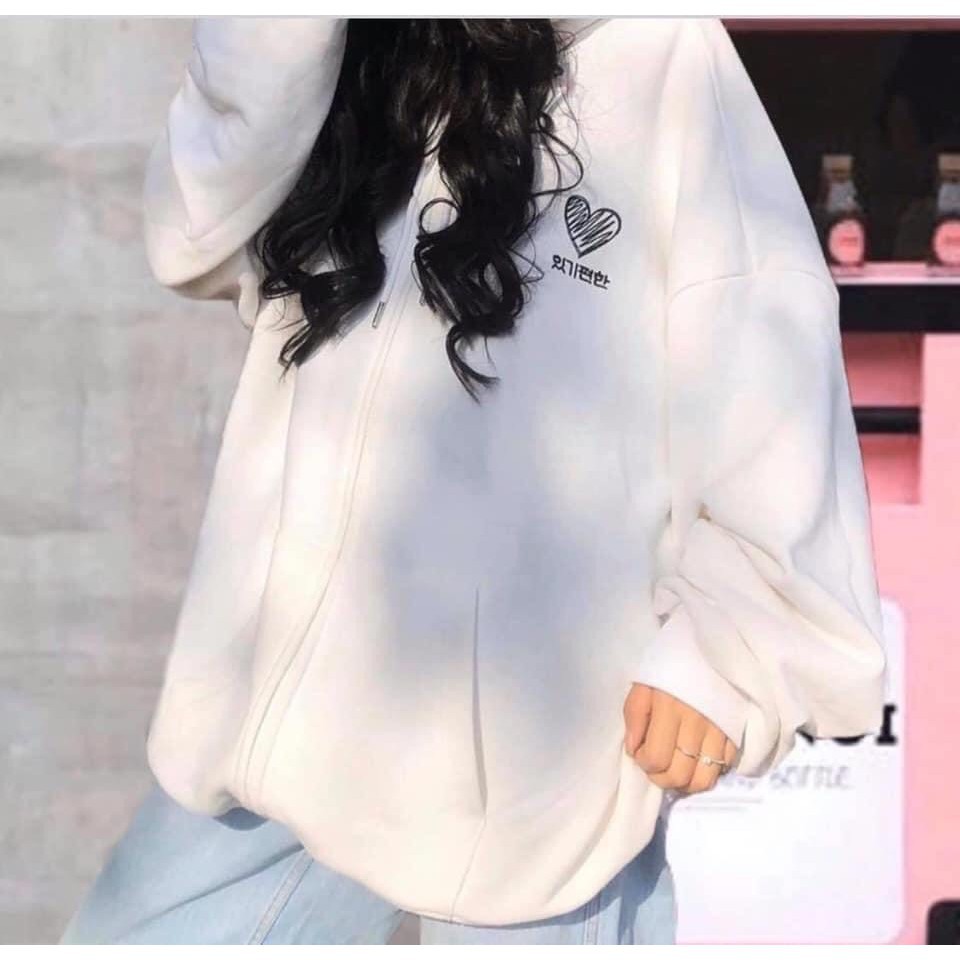[VIDEO TỰ QUAY] Áo Khoác Hoodie Nữ Nỉ Ngoại Thêu Tim Chữ Hàn Quốc Chất Nỉ Ấm Áp | BigBuy360 - bigbuy360.vn