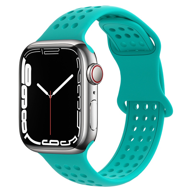 Dây Đeo Silicone Thoáng Khí Cho Đồng Hồ Thông Minh Apple Watch 45mm 41mm 44mm 40mm 42mm 38mm iWatch 7 se 5 4 3 2