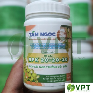 Phân bón NPK 20-20-20 Tám Ngọc NPK TN 222 Hũ 100g – Giúp cây tăng trưởng đột biến