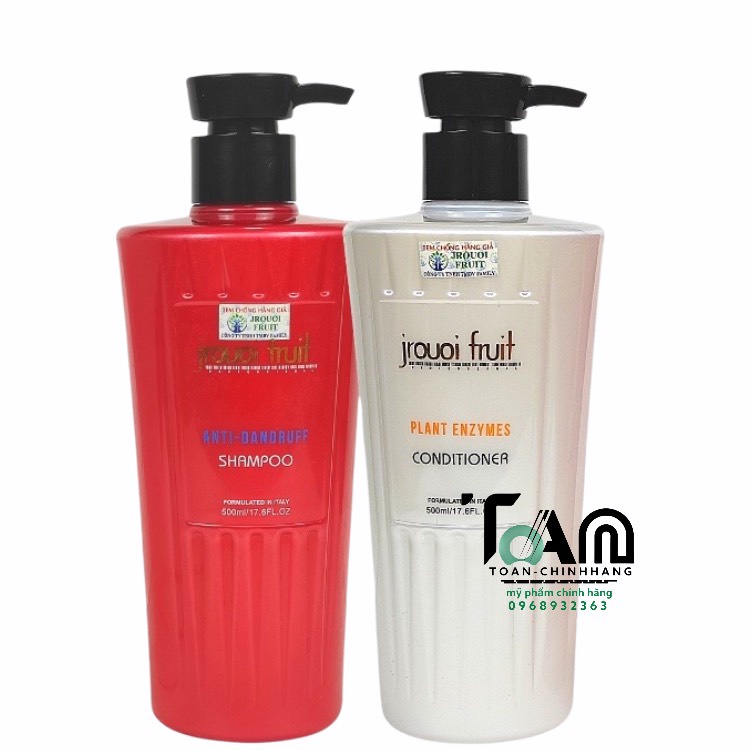 Cặp Dầu Gội Xả Chống Gàu Jrouoi Fruit 500ml - Chính Hãng