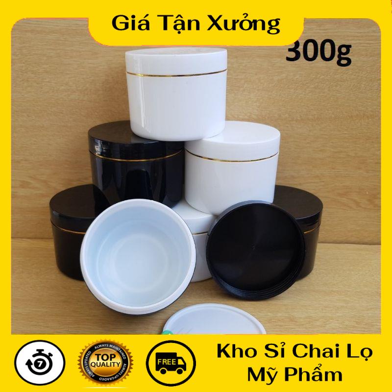 Hủ Đựng Kem ❤ TRÙM SỈ ❤ Hũ đựng kem body 300g đen,trắng chiết mỹ phẩm , phụ kiện du lịch