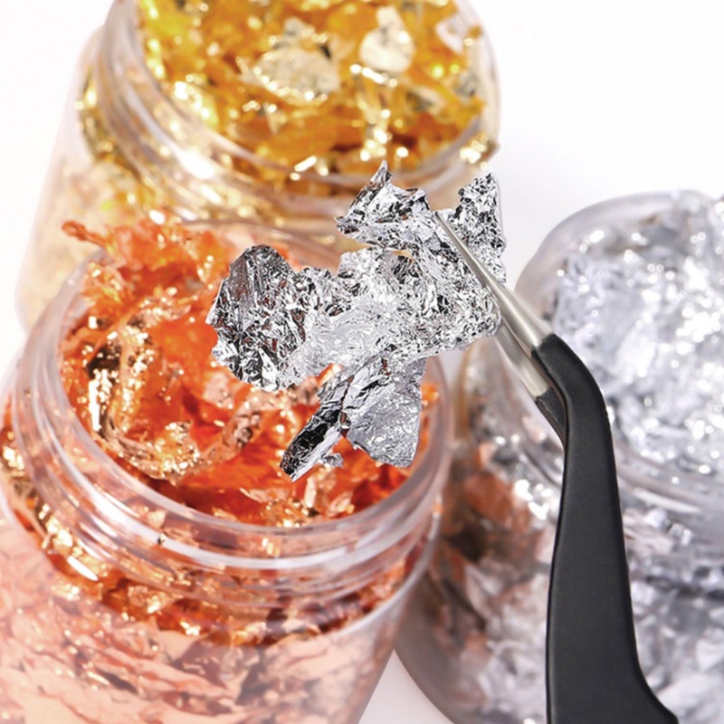 Set Lá Vàng Kèm Nhíp Gắp Chuyên Dụng Cho Vẽ Trang Trí Móng Nghệ Thuật