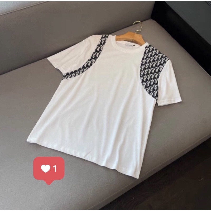 Áo thun nam nữ, áo phông tay lỡ unisex phối vai di.or chất cotton mềm mịn