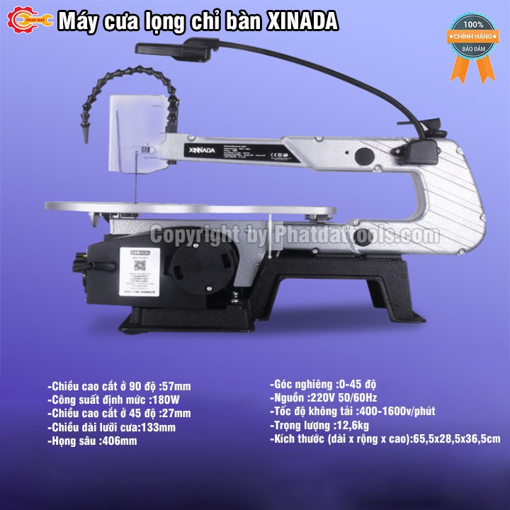 Máy cưa lọng chỉ bàn XINNADA-Tặng kèm 40 lưỡi cưa dẹt,40 lưỡi cưa tròn-Hàng chính hãng-Bảo hành 6 tháng