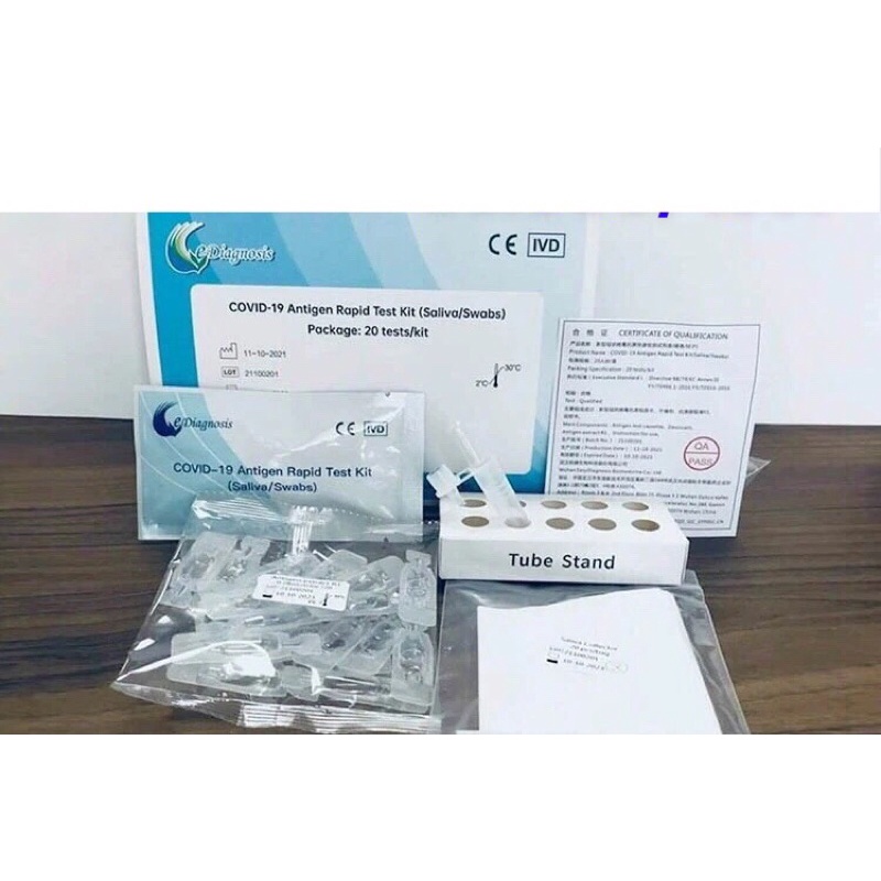 Que test nước bọt, mũi antigen rapid test kit (bán lẻ từng que (bộ))