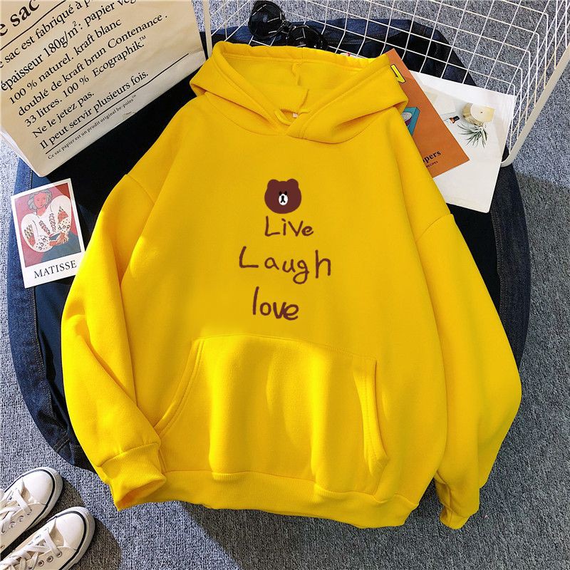 Áo hoodie nam nữ,áo khoác hoddie in gấu live laugh love | BigBuy360 - bigbuy360.vn