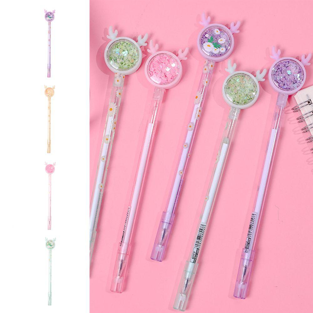 Bút Mực gel Kim Sa Hình Chú Hươu Dễ Thương Sáng Tạo