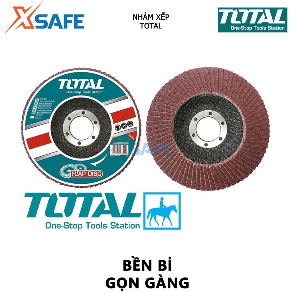 Đĩa nhám xếp TOTAL kích thước 100*16mm, độ nhám P40-P60-P80 phù hợp đánh bóng thép, gang và tấm thép - [XSAFE]