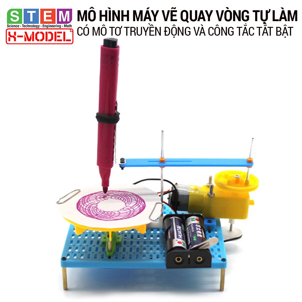 Đồ chơi sáng tạo STEM  Mô hình máy vẽ quay vòng tự làm X-MODEL ST88 cho bé, Đồ choi trẻ em DIY| Giáo dục STEM, STEAM