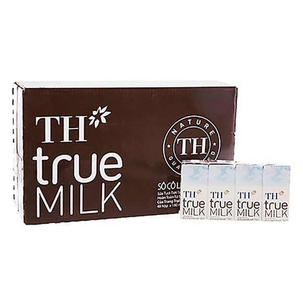 TH*true MILK Thùng 48 hộp 180ml Sữa Tươi Tiệt Trùng Có Đường, Ít Đường, Nguyên chất, Dâu, Socola Dễ Uống