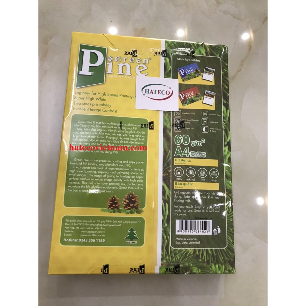 Giấy Green Pine/ Pagi A4 ĐL60gsm - Giấy in - Giấy photo