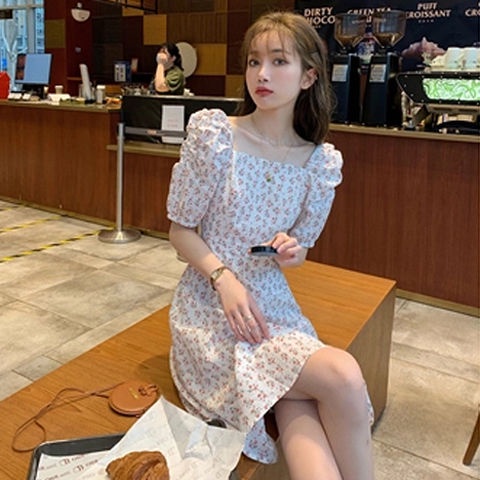 sexy váy trắng dự tiệc đầm bigsize nữ đầm tay phồng đầm hở lưng đầm cổ vuông váy hoa nhí vintage váy xinh nữ