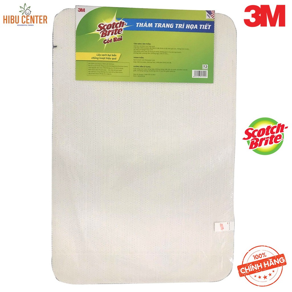 Thảm Trang Trí Họa Tiết Scotch-Brite 3M - 40x60cm – Đường Cong – Giữ Bụi, Thấm Hút, Chống Trượt, Hiệu Quả, Họa Tiết Sang