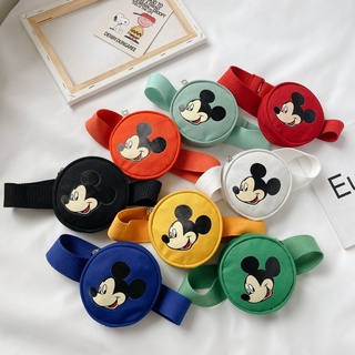 Túi Đeo Chéo Ngực mini Bằng Vải Bạt Hình Chuột mickey Thời Trang Mùa Hè 2024 Mới Cho Bé