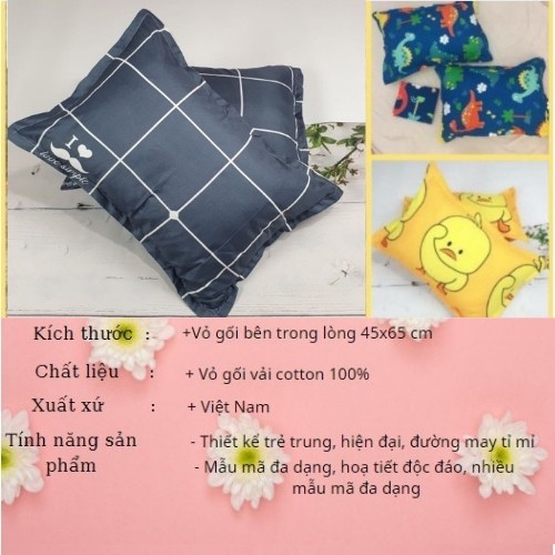 Vỏ gối Vỏ gối nằm 45x65 cotton cao cấp Được chọn mẫu | BigBuy360 - bigbuy360.vn