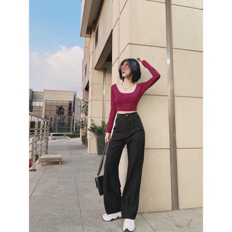 Quần Ống Rộng Lưng Cao, Dáng Suông Đứng Kiểu Culottes Ống Loe Phong Cách Hàn Quốc ZOZO Siêu Đẹp, Vải mềm dày dặn dài 100 | BigBuy360 - bigbuy360.vn