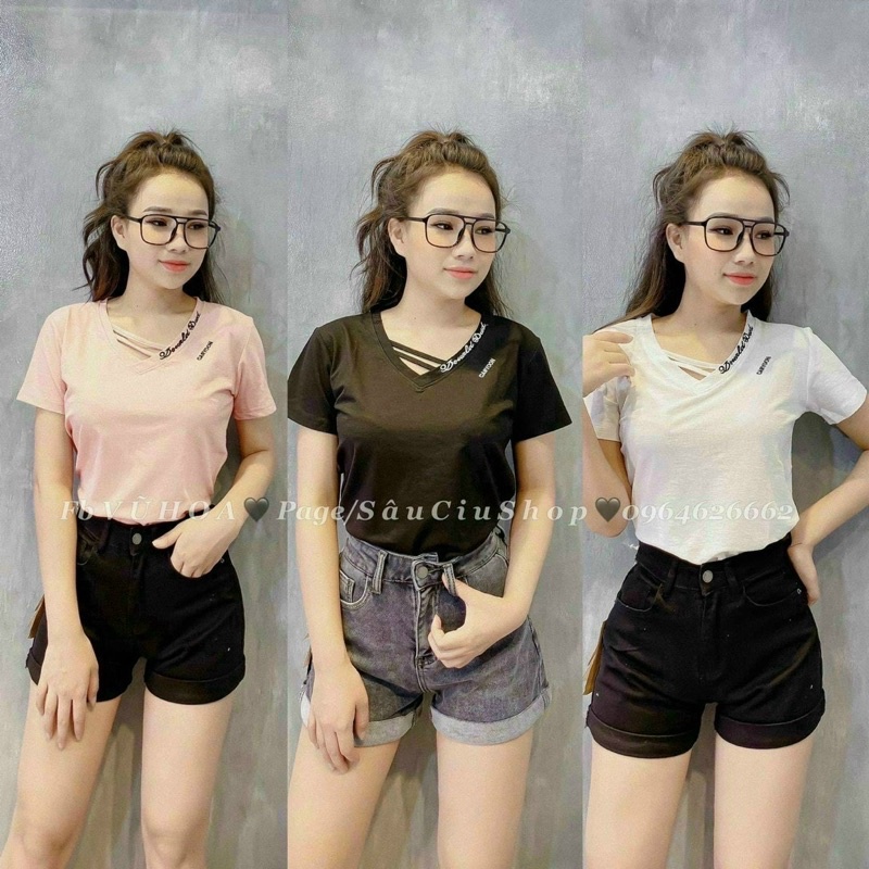Quần short jean kèm đai