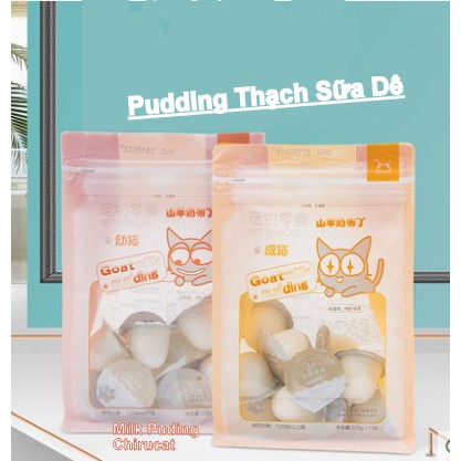 [Mã PET50K giảm Giảm 10% - Tối đa 50K đơn từ 250K] Pudding Thạch Sữa Dê Bổ Xung CanXi Cho Mèo Túi 15 Viên