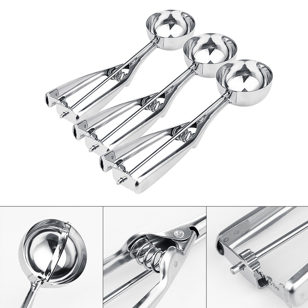 Muỗng Múc Kem Viên Bằng Thép Không Gỉ Kích Thước 4cm Tiện Dụng