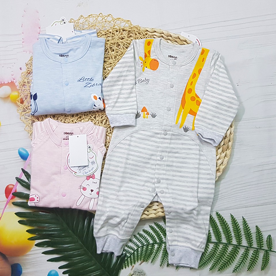 Body Dài Cho Bé Cài Giữa Dokma Chất Cotton Dày - Body Dày Cài Giữa