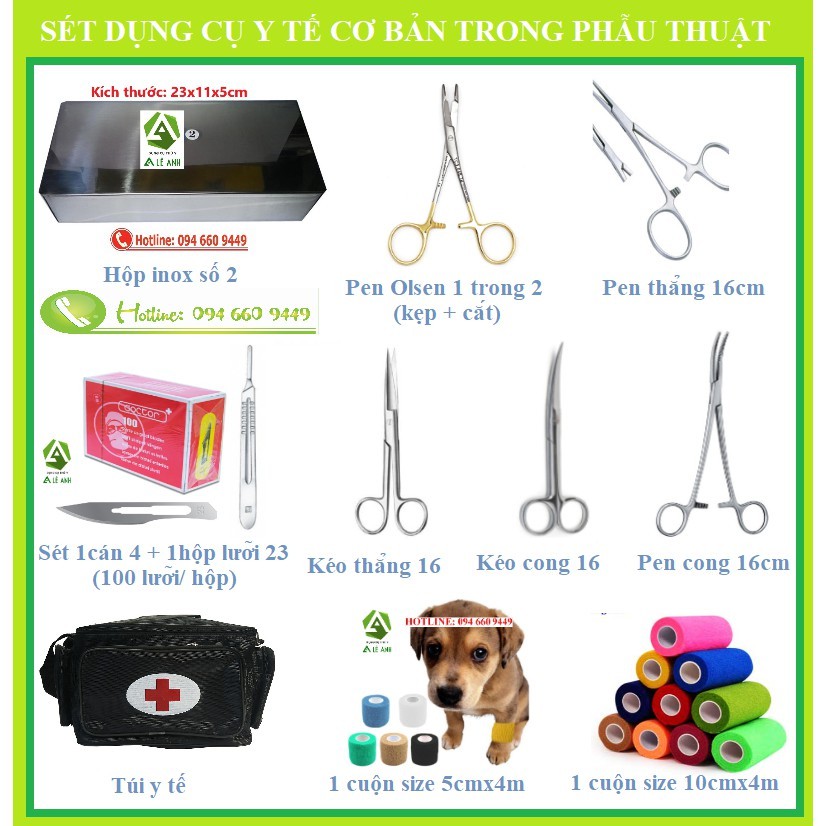 Sét dụng cụ cơ bản dùng trong phẫu thuật , thiết bị y tế