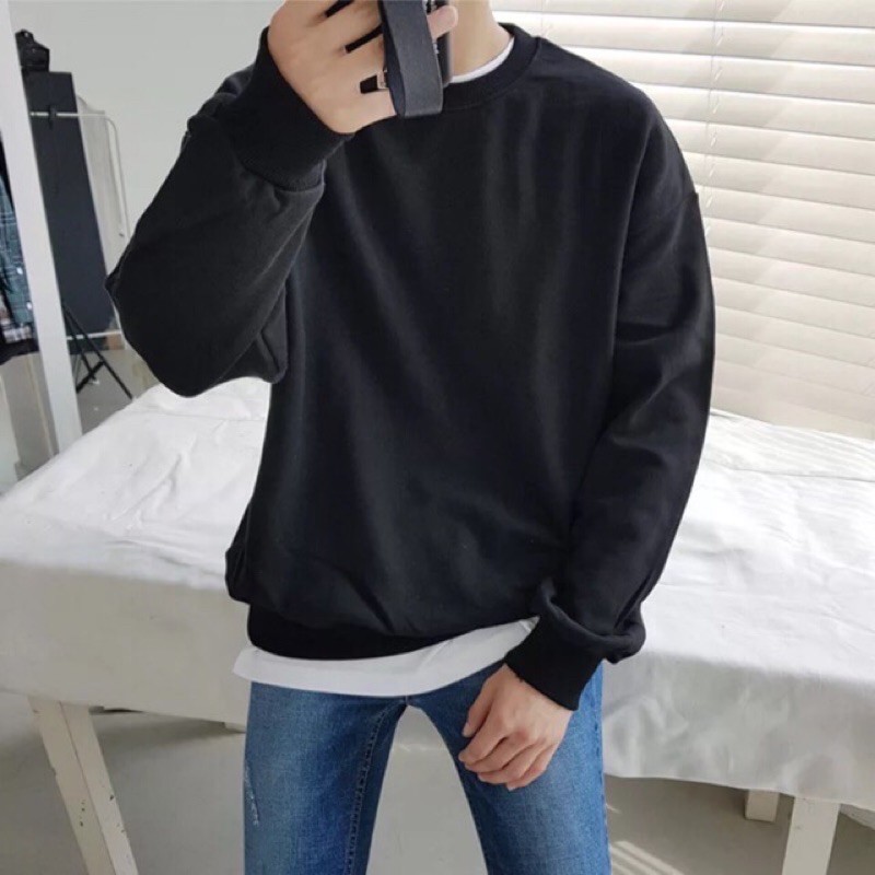 Áo Sweater Vải Nỉ Trơn Tay Dài Unisex Form Rộng Nam Nữ - Liph Store | BigBuy360 - bigbuy360.vn