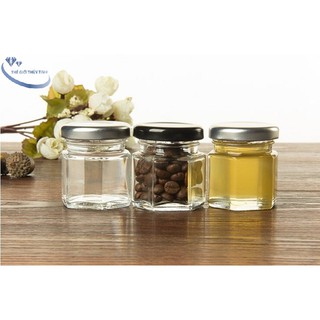 Hũ Thủy Tinh 80ml Lục Giác Đựng Thực Phẩm