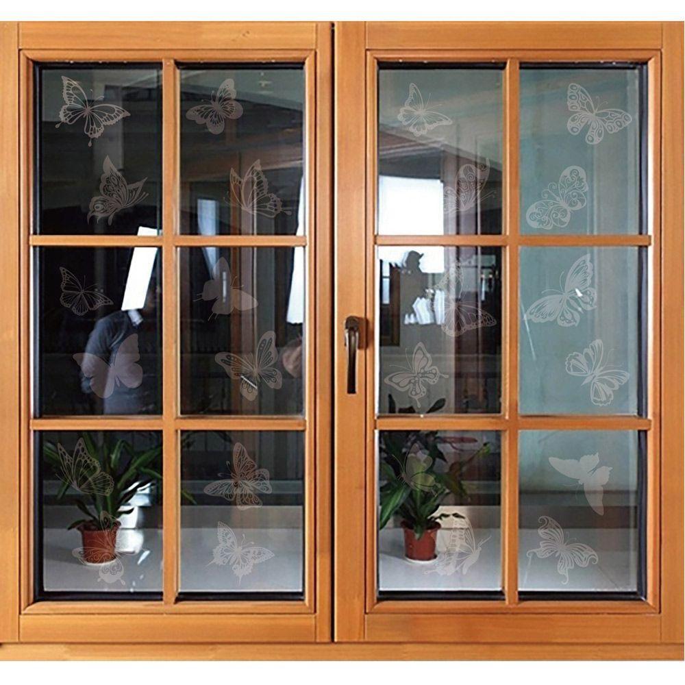 Bộ 24 Miếng Dán Cửa Sổ Chống Va Chạm Hình Bướm Cảnh Báo Chim