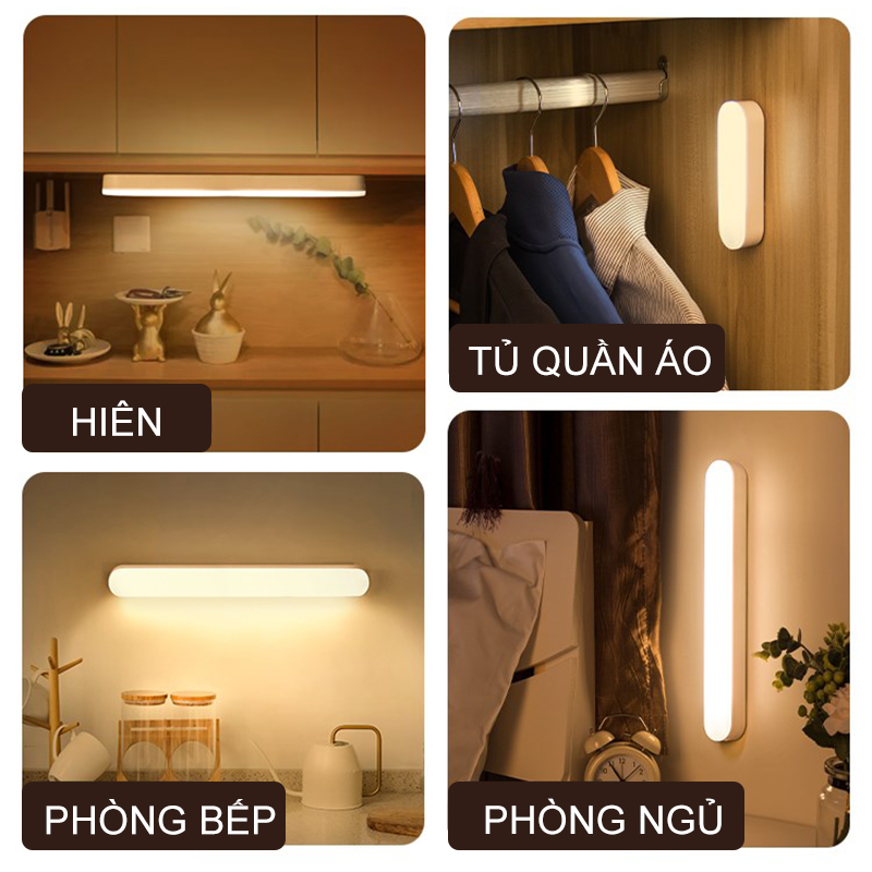 Đèn cảm ứng thông minh cho tủ quần áo, cầu thang, phòng ngủ, USB Sạc Sử dụng lên đến 90 ngày