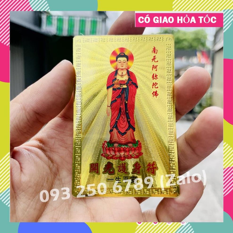 Thẻ Kim Bài Quan Thế Âm, Phật Thích Ca, Ngũ Lộ Thần Tài Khai Lộc, Thần Tài Triệu Công Minh Plastic Mạ Vàng Phong Thủy