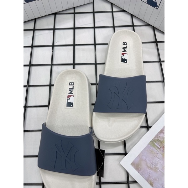 [CHÍNH HÃNG] DÉP  MLB NỘI ĐỊA HÀN  NY NAVY XANH TRẮNG LOGO- MLB CHÍNH HÃNG UNISEX NAM NỮ (HÀNG CÓ SẴN) - CÓ BILL MUA HÀN