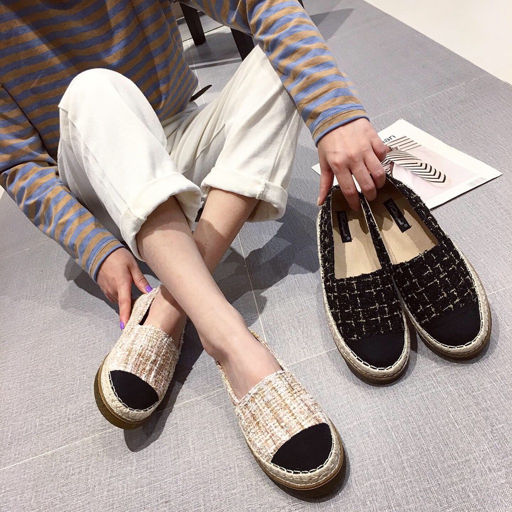 [Mã FASHIONT4WA2 giảm 10k đơn từ 50k] [Sẵn] Giày loafer đế cói êm chân