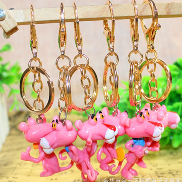 Móc khóa hình báo hồng xinh xắn Móc Khóa Báo Hồng Pink Panther Cute Treo Balo túi xách phong cách Hàn Quốc