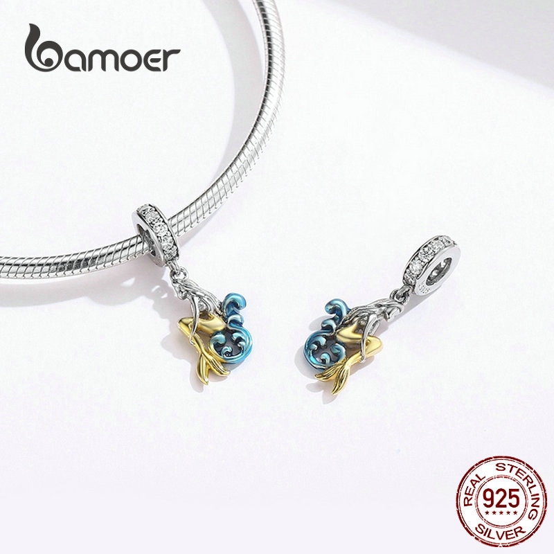 BAMOER Vòng cổ  Bạc 925 Mặt Nàng Tiên Cá Cho Nữ