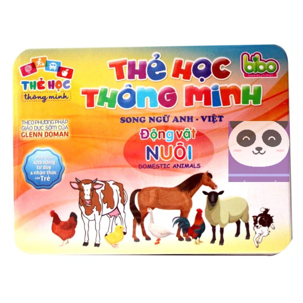 Thẻ Học Flashcards Thông Minh Song Ngữ Chủ Đề Động Vật Nuôi Cho Bé