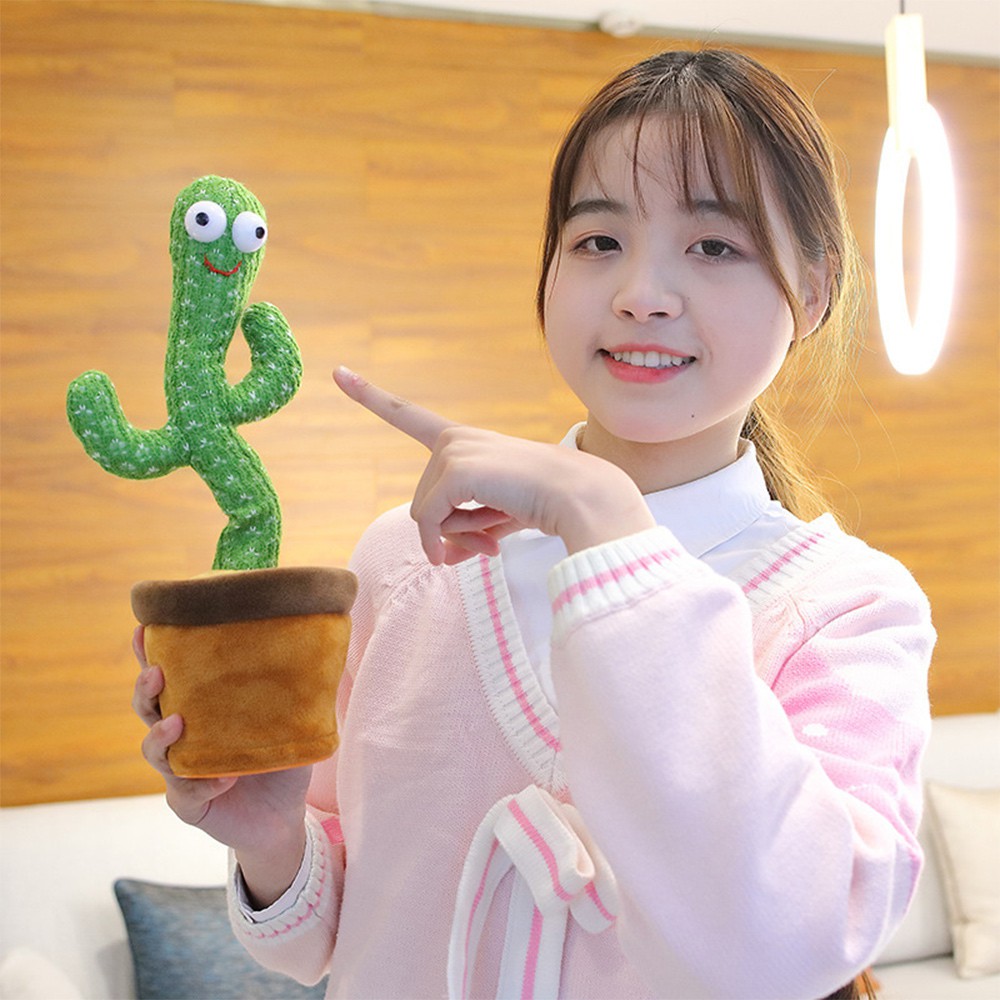 【Ready Stock】Plush Toy Musical Cactus Can Sing Dance Record Early Childhood Education Toys