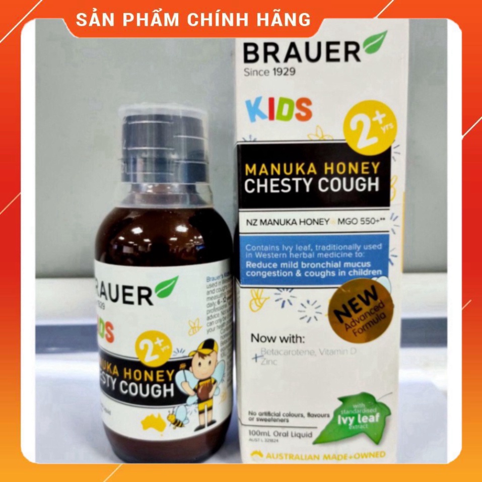 Brauer Chesty Cough Giảm Ho Có Đờm Dạng Lỏng ( 100 Ml ) Cho Bé Trên 2 Tuổi