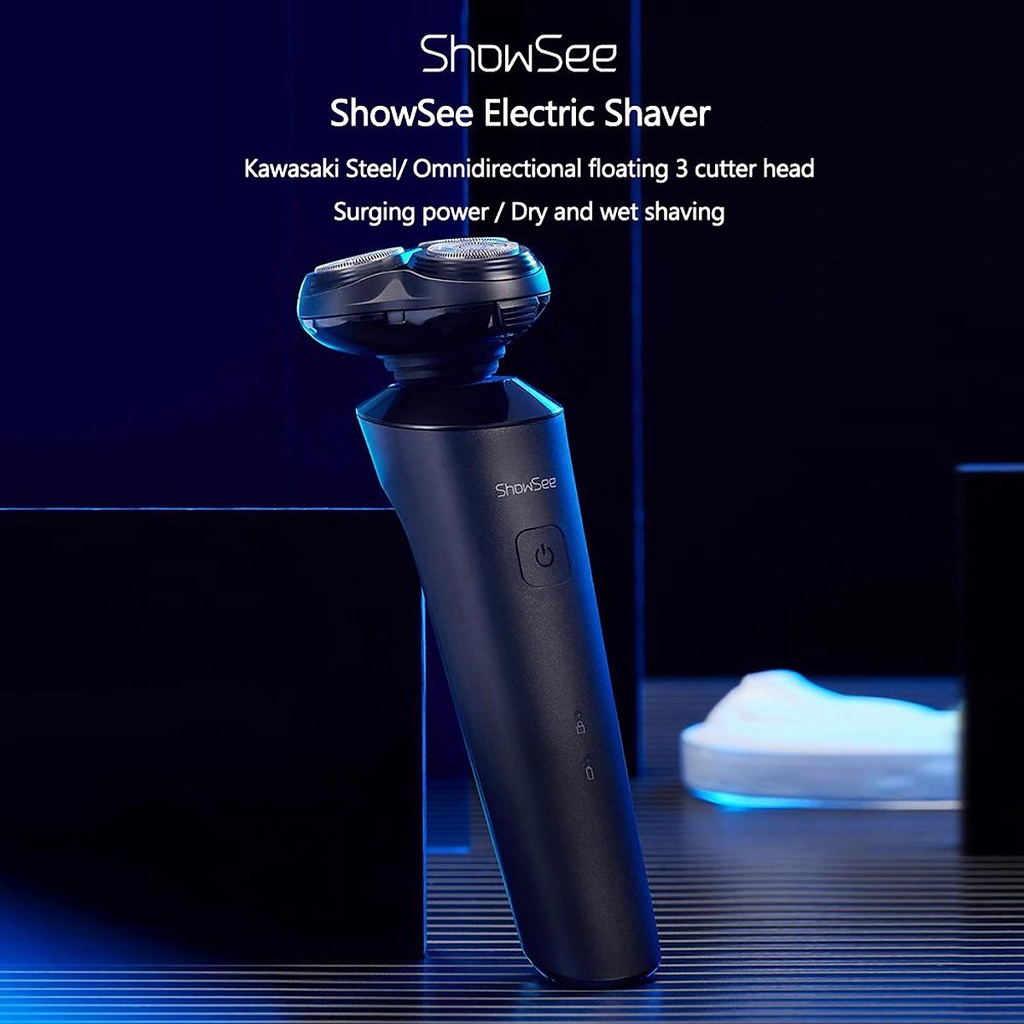 Máy cạo râu điện  Showsee F303-BK 3 lưỡi cạo 3D Kháng nước IPX7 pin sạc cao cấp chính hãng - Minh Tín Shop