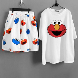 UNISEX - SET SHORT CARTOON + ÁO THUN TAY LỞ - QUẦN SHORT HOẠT HÌNH - SHORT ULZZANG UNISEX