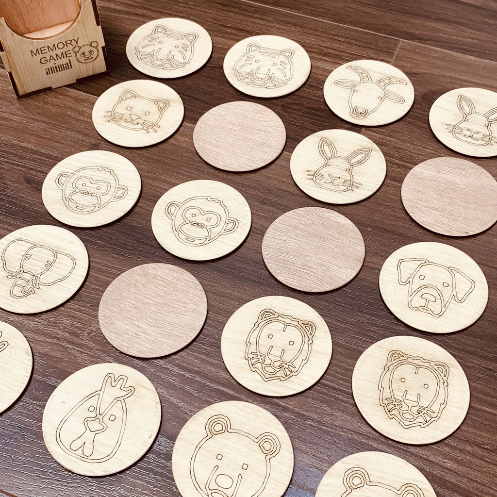 Đồ Chơi Thông Minh Bằng Gỗ,Trò Chơi Board Game Luyện Khả Năng Ghi Nhớ MemoryGame Chủ Đề Động Vật Animal