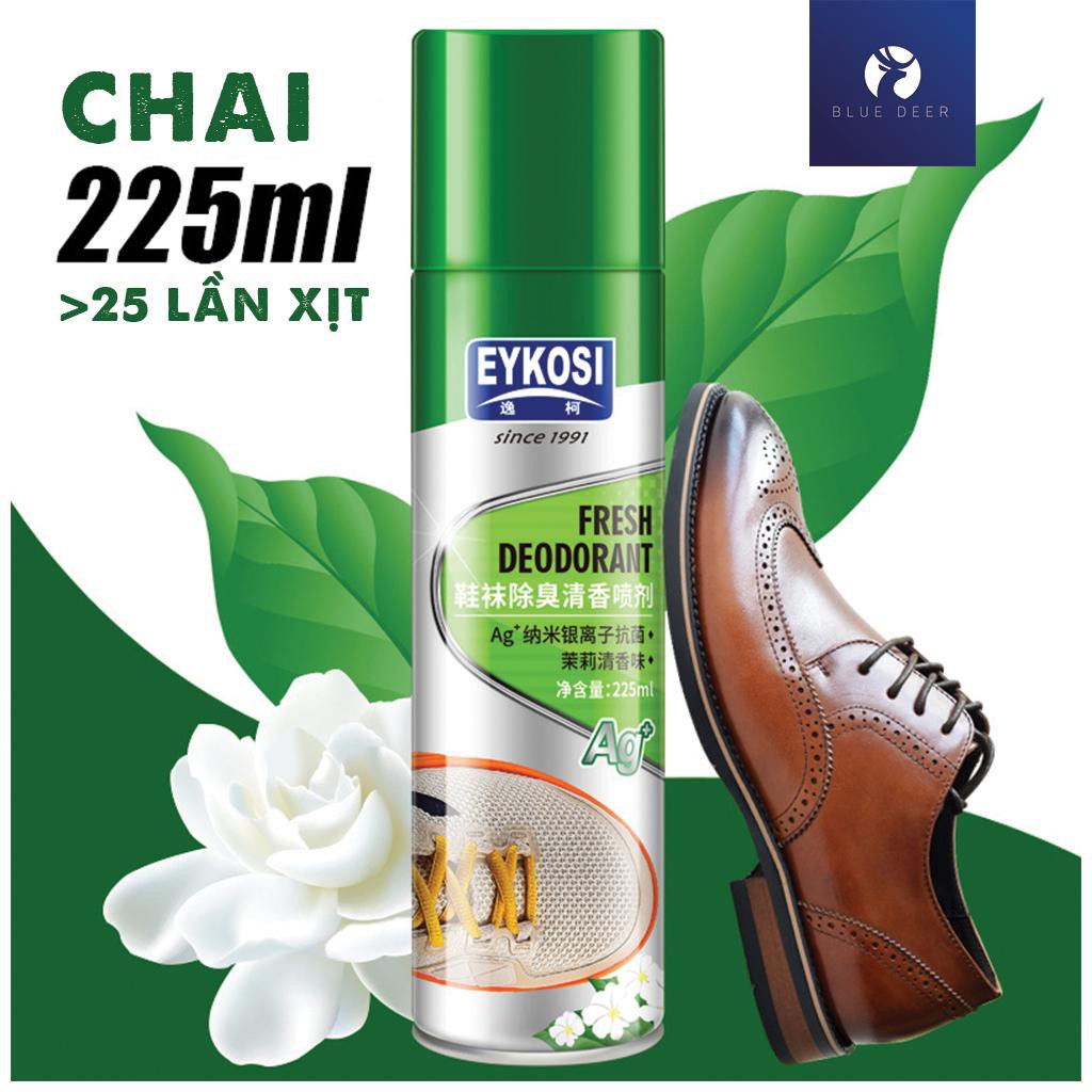 [FREESHIP 70K] Chai Xịt Khử Mùi Giày NANO Bạc Eykosi - 225ml