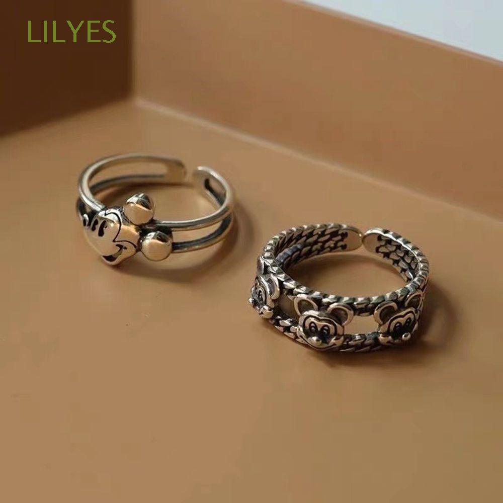 Nhẫn hở họa tiết chuột hoạt hình sáng tạo phong cách Hàn Quốc cổ điển dành cho nữ