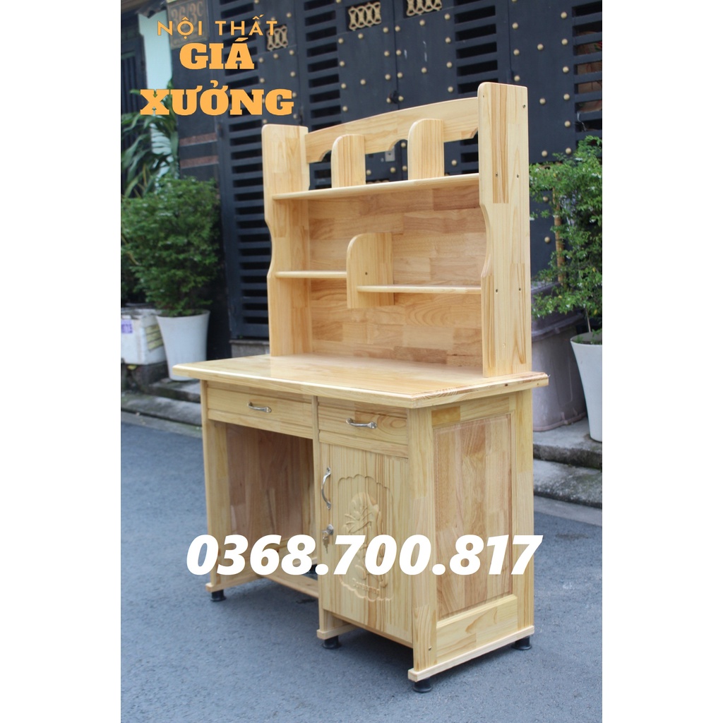 Bàn học sinh gỗ thông giá rẻ cho bé cấp 1 - cấp 3