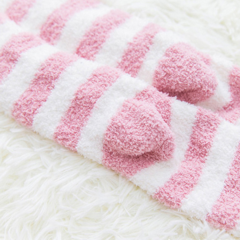 Đôi Tất Cotton Dài Họa Tiết Sọc Xinh Xắn Cho Nữ