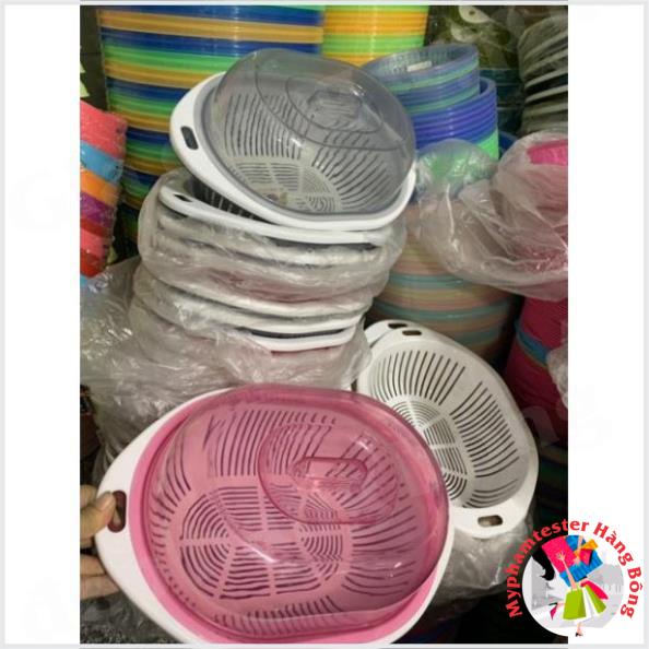 Rổ nhựa bầu 2 lớp có nắp 2 cỡ hàng xuất nhật cao cấp