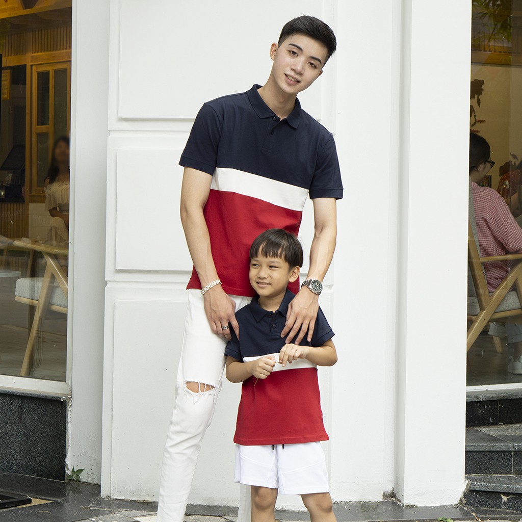 Áo polo bé trai Sayme ngắn tay cổ bẻ phối màu size lớn BCPO0008